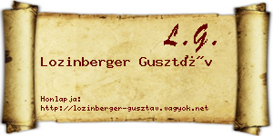 Lozinberger Gusztáv névjegykártya